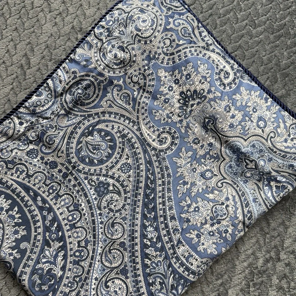Ralph Lauren Paisley Blue w/Rope Edge Standard‎ Shams Set Of 2 Grandmillennial